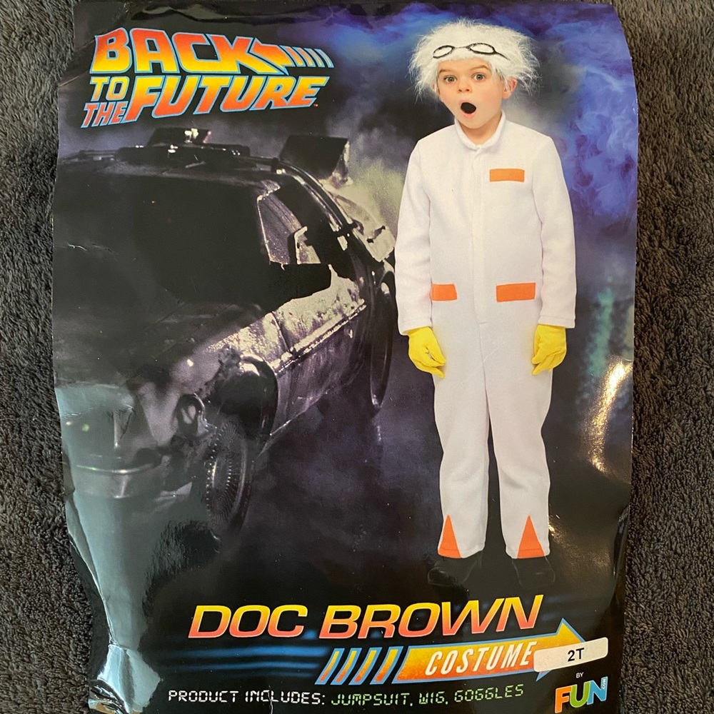 Doc Brown from Back to the Future, toddler 2T costume